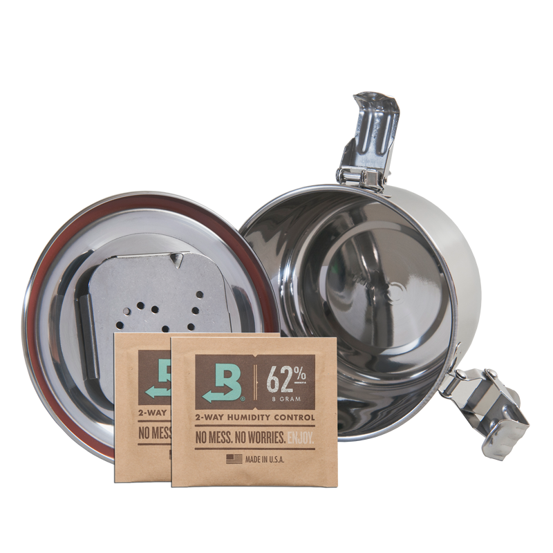 environmentally friendly cannabis storage | stainless steel humidity controlled storage container